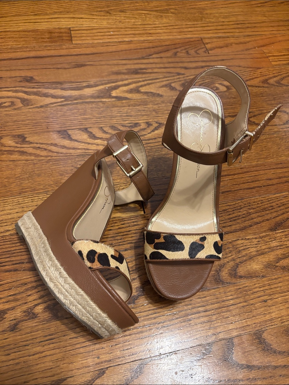 Leopard Wedge Sandals